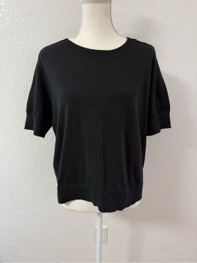 NWT! MICHAEL KORS Black Blouse with Gold Accents Size L/G